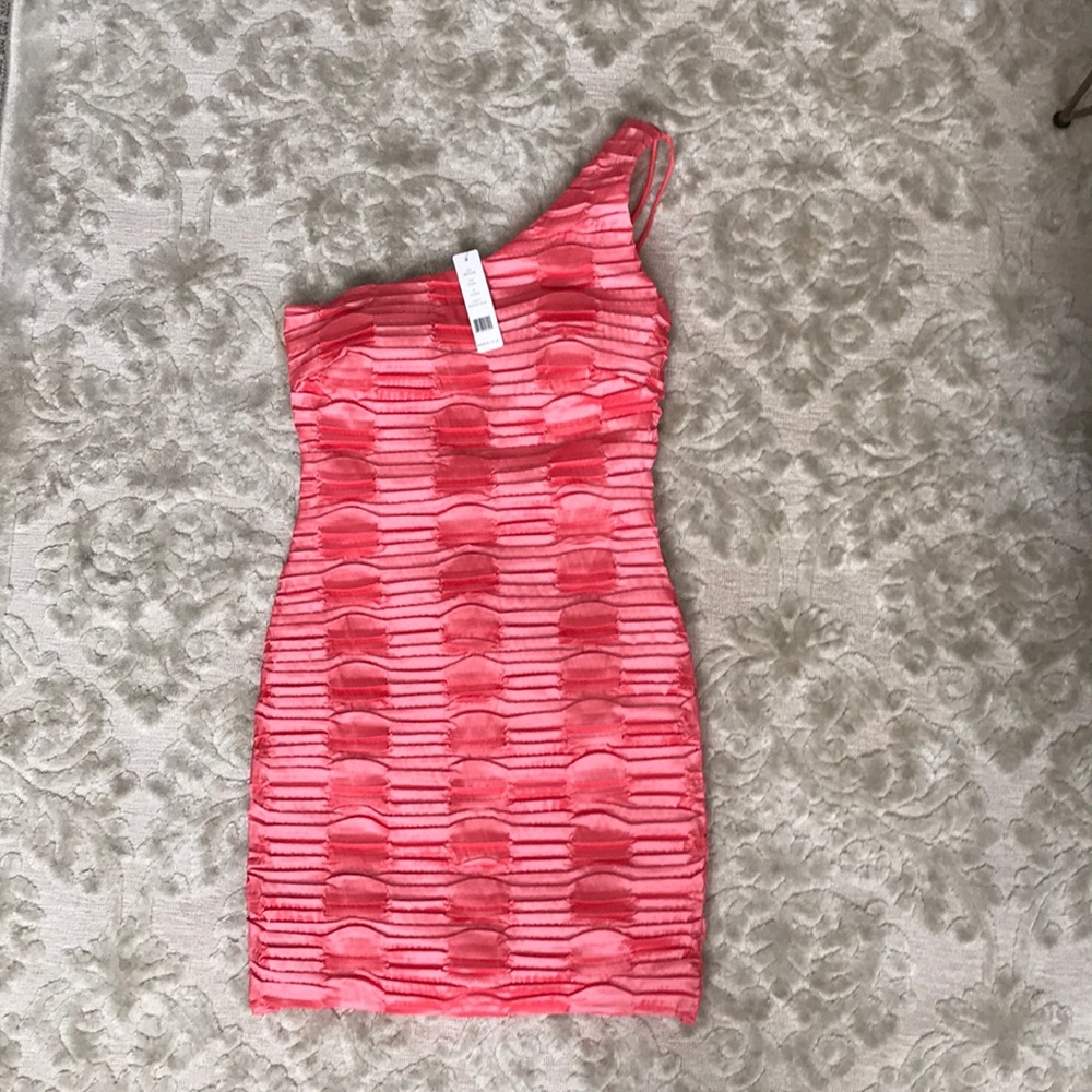 Coral one shoulder sexy party dress size M NEW